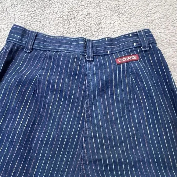 VTG L'ECHARDE Splinter's Inc. Pinstripe High Waist Pleated Denim Pants Size 5 - Picture 5 of 16